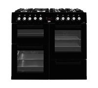 Beko Kdvf100K Freestanding Electric Range Cooker With Gas Hob - Black