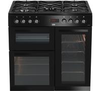 Beko KDVF90X 90cm Double Oven Range Cooker with 5 Burner Gas Hob
