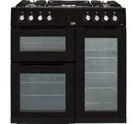 Beko KDVF90X 90cm Double Oven Range Cooker with 5 Burner Gas Hob