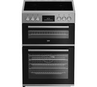 Beko AeroPerfect 60cm Double Oven Electric Cooker with Ceramic Hob - Silver - A/A Rated