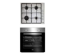 Beko Qse223Sx Built-In Single Multifunction Oven & Gas Hob Pack - Stainless Steel