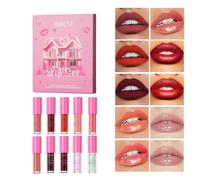 Bekoeen 12Pcs Lip Gloss Collection Makeup Set, Shiny Smooth Soft Liquid Lipstick Waterproof Non-Stick Cup Not Fade Lip Stain With Rich Varied Colors For Girls And Women Makeup