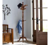 Bekrvio Freestanding Coat Rack, 200cm Ash Wood Coat Tree with 8 Hooks, Heavy-Duty Retro Floor Stand for Entryway, Hallway, Bedroom (Load 73KG)