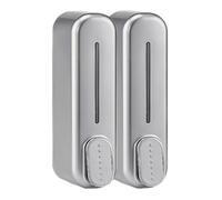 BEKWS 2-in-1 Shower Soap Dispenser No Drilling Shampoo Wall Mounted Dispenser Bathroom Shower Pump Dispenser Shower & Shampoo Pump for Hotel Bathroom Kitchen (Silver)
