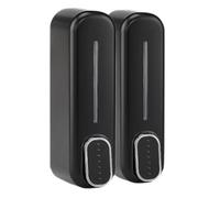 BEKWS 2-in-1 Shower Soap Dispenser No Drilling Shampoo Wall Mounted Dispenser Bathroom Shower Pump Dispenser Shower & Shampoo Pump for Hotel Bathroom Kitchen (Black)