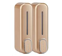 BEKWS Shower Dispenser, Wall Mounted 2-in-1 Shampoo & Soap Dispenser for Bathroom, Gold, 11.8oz, Recyclable ABS, Leak-Proof, Large Capacity, Advanced Technology Coating, High-end Places