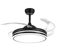 BEL AIR HOME - Asgard Ceiling Fan with DC Motor - 36W LED Light, 3 Colour Temps, Folding Blades, Remote Control, Ultra-Quiet, Winter Mode - Black, Polycarbonate Metal