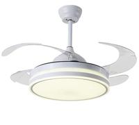 BEL AIR HOME - Asgard Series Ceiling Fan - DC Motor - Deployable Blades - 36W LED Light with 3 Colour Temperatures - Remote Control - Energy Efficient, White, Metal