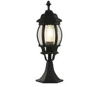 bel aire clear glass shade outdoor post light in black