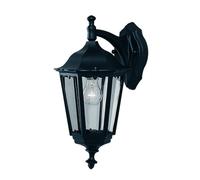bel aire outdoor wall down light in black with clear glass