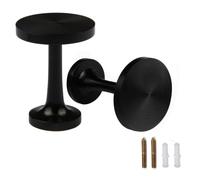 BEL AVENIR 2 Pack Curtain Holdbacks Metal Round Medallion Drapery Tiebacks Wall Hooks Modern Simple Style Home Decor with 2pcs Screws (Black)