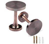 BEL AVENIR 2 Pack Curtain Holdbacks Metal Round Medallion Drapery Tiebacks Wall Hooks Modern Simple Style Home Decor with 2pcs Screws (Pure copper)