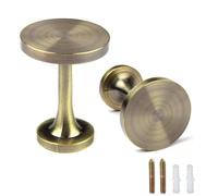 BEL AVENIR 2 Pack Curtain Holdbacks Metal Round Medallion Drapery Tiebacks Wall Hooks Modern Simple Style Home Decor with 2pcs Screws (Bronze)