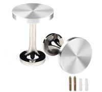 BEL AVENIR 2 Pack Curtain Holdbacks Metal Round Medallion Drapery Tiebacks Wall Hooks Modern Simple Style Home Decor with 2pcs Screws (Silver)