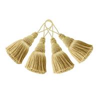 BEL AVENIR 4 Pack Elegant Polyester Tassel Colorful Craft Tassels for Key Chain Straps DIY Accessories (Gold)