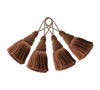 BEL AVENIR 4 Pack Elegant Polyester Tassel Colorful Craft Tassels for Key Chain Straps DIY Accessories (Coffee)