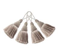 BEL AVENIR 4 Pack Elegant Polyester Tassel Colorful Craft Tassels for Key Chain Straps DIY Accessories (Khaki)