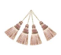 BEL AVENIR 4 Pack Elegant Polyester Tassel Colorful Craft Tassels for Key Chain Straps DIY Accessories (Mix Pink)