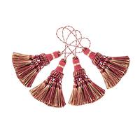 BEL AVENIR 4 Pack Handmade Elegant Polyester Tassel Colorful Tassels for Key Chain Straps DIY Decorative Accessories (Red)