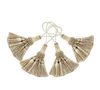 BEL AVENIR 4 Pack Handmade Elegant Polyester Tassel Colorful Tassels for Key Chain Straps DIY Decorative Accessories (Beige)