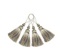 BEL AVENIR 4 Pack Handmade Hanging Rope Polyester Tassel Colorful Tassels for Key Chain Straps DIY Decorative Accessories (Mix Blue)