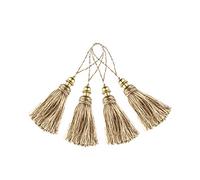 BEL AVENIR 4 Pack Handmade Hanging Rope Polyester Tassel Colorful Tassels for Key Chain Straps DIY Decorative Accessories (Mix Beige)