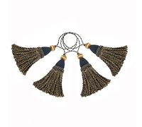 BEL AVENIR 4 Pack Tassel Key Tassel with Loops, Handmade Twisted Tassel Craft, DIY Accessories for Home Decoration（Mix Navy）