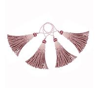 BEL AVENIR 4 Pack Tassel Key Tassel with Loops, Handmade Twisted Tassel Craft, DIY Accessories for Home Decoration（Mix Pink）