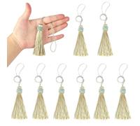 BEL AVENIR 8 Pack Tassel 24cm/ 9.5 Inch Key Tassel with Loops, Handmade Twisted Tassel Craft, DIY Accessories for Home Decoration(Mix Blue)