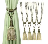 BEL AVENIR Curtain Tiebacks Handmade Elegant Holdbacks Tassel Ties for Home Office Decor 4 Pack (Green)
