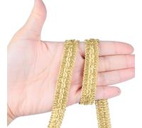 BEL AVENIR Gimp Braid Trim Cord 1.6 cm/0.63 inch Wide, 10 Yard Handmade Polyester Basic Trim, Fabric Trim for Upholstery, Sewing, Curtains, DIY Costumes, Slipcover, Home Deco (Light Gold, 10 Yard)