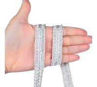 BEL AVENIR Gimp Braid Trim Cord 1.6 cm/0.63 inch Wide, 10 Yard Handmade Polyester Basic Trim, Fabric Trim for Upholstery, Sewing, Curtains, DIY Costumes, Slipcover, Home Deco (Light Silver, 10 Yard)