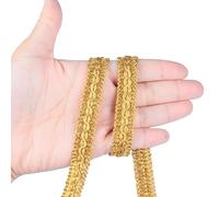BEL AVENIR Gimp Braid Trim Cord 1.6 cm/0.63 inch Wide, 10 Yard Handmade Polyester Basic Trim, Fabric Trim for Upholstery, Sewing, Curtains, DIY Costumes, Slipcover, Home Deco (Gold, 10 Yard)