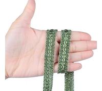 BEL AVENIR Gimp Braid Trim Cord 1.6 cm/0.63 inch Wide, 10 Yard Handmade Polyester Basic Trim, Fabric Trim for Upholstery, Sewing, Curtains, DIY Costumes, Slipcover, Home Deco (Green, 10 Yard)