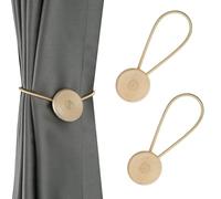 BEL AVENIR Magnetic Curtain Tiebacks, Elegant Curtain Holders for Drapes Outdoor Window Treatment Holdbacks(Gold, 2 Pack)