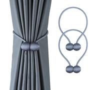BEL AVENIR Magnetic Curtain Tiebacks European Style Strong Magnetic Handmade Rope Curtain Holders for Home Office Decorative(Dark Grey, 2P)