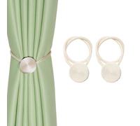 BEL AVENIR Magnetic Curtain Tiebacks Handmade Rope Curtain Tie Backs for Curtains Decorative Curtain Holders for Drapes(Beige, 2P)