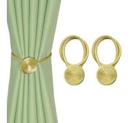 BEL AVENIR Magnetic Curtain Tiebacks Handmade Rope Curtain Tie Backs for Curtains Decorative Curtain Holders for Drapes(Gold, 2P)