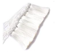 BEL AVENIR Set of 8 Elegant Polyester Tassel Colorful Craft Tassels Charms Key Tassel DIY Accessories (White)