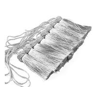 BEL AVENIR Set of 8 Elegant Polyester Tassel Colorful Craft Tassels Charms Key Tassel DIY Accessories (Silver)