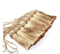 BEL AVENIR Set of 8 Elegant Polyester Tassel Colorful Craft Tassels Charms Key Tassel DIY Accessories (Golden)