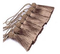 BEL AVENIR Set of 8 Elegant Polyester Tassel Colorful Craft Tassels Charms Key Tassel DIY Accessories (Flaxen)