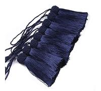 BEL AVENIR Set of 8 Elegant Polyester Tassel Colorful Craft Tassels Charms Key Tassel DIY Accessories (Navy)