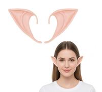 Bela Dox Adult Unisex Christmas Elf Ears - Soft Latex Pixie Ears for Costumes, Cosplay & Christmas Parties | Pointed Fairy Ear Tips for Halloween, Xmas & Anime Events