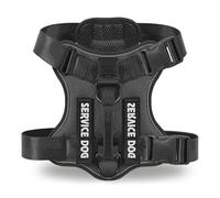 Belababy Dog Harness Small Medium Large, Reflective Tactical No Pull Harness for Dogs in Training, Adjustable Soft Service Pet Vest with Easy Control Handle, Black, XS