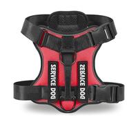 Belababy Dog Harness Small Medium Large, Reflective Tactical No Pull Harness for Dogs in Training, Adjustable Soft Service Pet Vest with Easy Control Handle, Red, XL