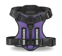 Belababy Dog Harness Small Medium Large, Reflective Tactical No Pull Harness for Dogs in Training, Adjustable Soft Service Pet Vest with Easy Control Handle, Purple, XL