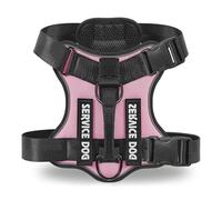 Belababy Dog Harness Small Medium Large, Reflective Tactical No Pull Harness for Dogs in Training, Adjustable Soft Service Pet Vest with Easy Control Handle, Pink, XS