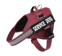 Belababy Service Dog Harness Small Medium Large, Adjustable Emotional Support Dog in Training Harness with Sturdy Handle, Reflective Therapy Puppy Vest, XS, Burgundy Red