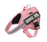 Belababy Service Dog Harness Small Medium Large, Adjustable Emotional Support Dog in Training Harness with Sturdy Handle, Reflective Therapy Puppy Vest, XL, Light Pink
